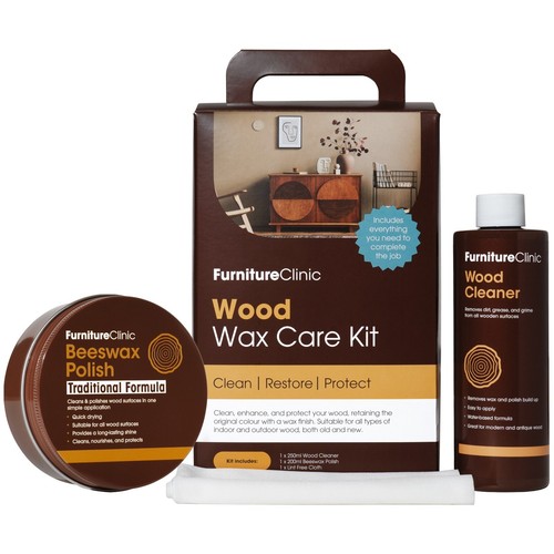 Wood wax care kit clean - wax,