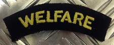 Genuine British Army WWII  WELFARE Patches / Badges x 2 - NEW