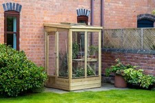 Forest Lean To Green House 4 x 4 Walk In Wooden Plant Vegetable Potting Shed