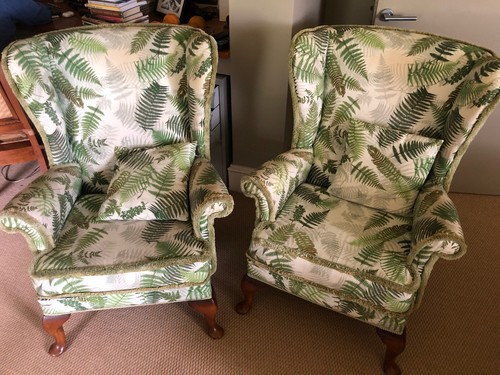 Pair fern print wingback - (2),