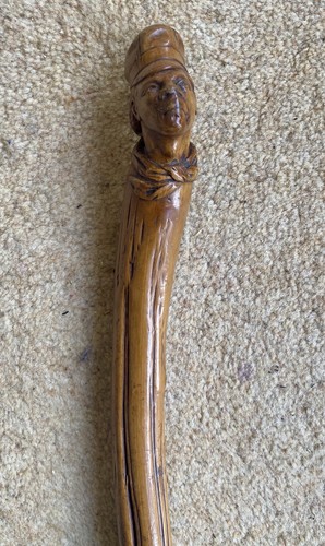 Antique wooden walking stick - wooden,