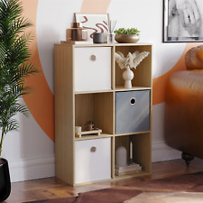 4 6 9 Cube Bookcase Storage Unit Wooden Shelving Display Shelves Fabric Baskets