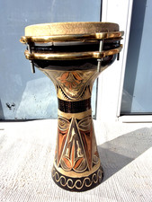 VINTAGE DARBUKA PERCUSSION GOBLET DRUM ENGRAVED COPPER BASE