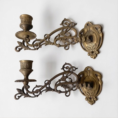 Antique brass wall candle - antique,