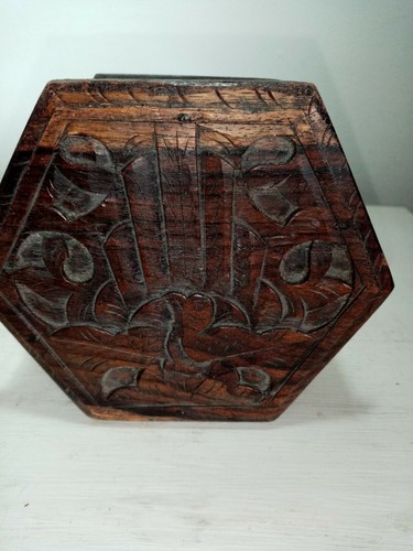 Vintage six sided carved