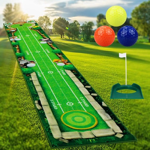 Golf putting mat set with - putting,