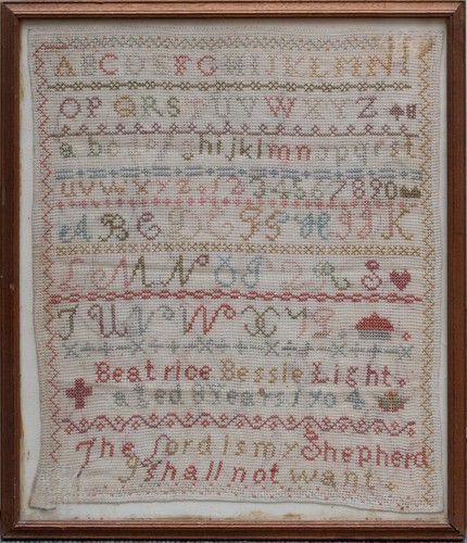 Antique needlework sampler - antique,