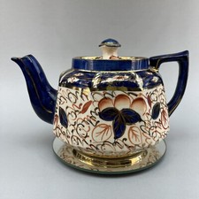 Price Kensington Imari Blue Med Pottery Teapot England English Ceramic Vintage