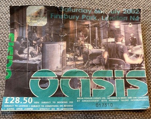 Oasis original ticket stub - original,