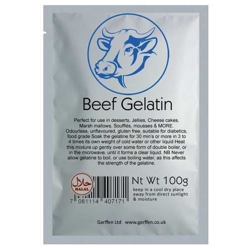 Beef gelatin powder 100g - beef,