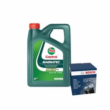 Castrol Magnatec A3 B4 10W40 Engine Oil 4L Bosch Oil Filter Service Kit 4 Litre