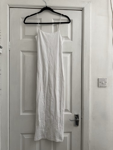 Zara white ribbed midi dress - zara,