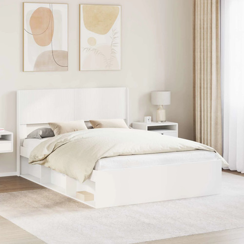 Bed frame white king 160x200cm - white,