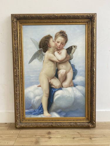 Large framed cherub angel - large,