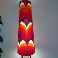 70cm TALL! West German Lampshade Retro Vintage 60s 70s fat lava orange geometric