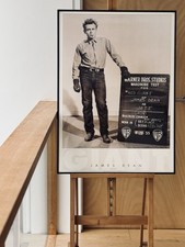 Framed Warner Brothers James Dean Giant Wardrobe Test Poster 1980s
