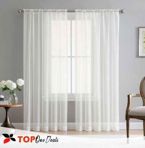Pair ivory voile - pair, (2