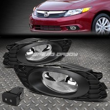 FOR 2012 HONDA CIVIC SEDAN 4-DR FG CLEAR LENS OE DRIVING FOG LIGHT LAMP+SWITCH