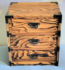 Vintage Japanese Wooden Small Tansu Cabinet Box Chest Drawers Cedar