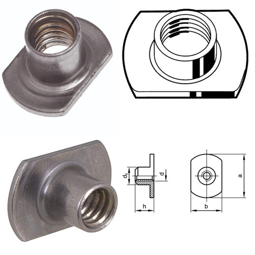 Weld tee nuts - tee, with
