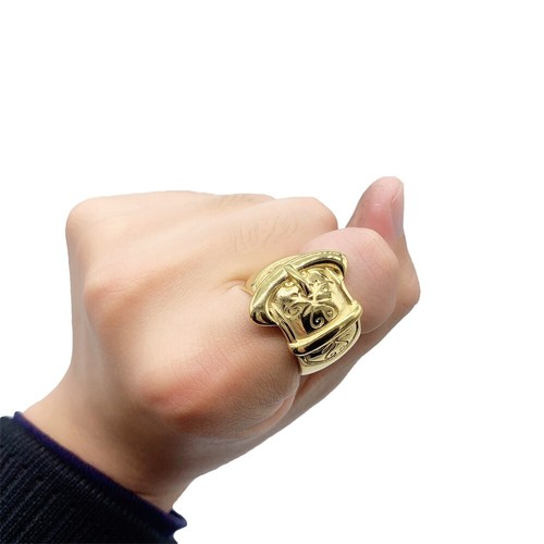 Chunky buckle ring gold - ring,