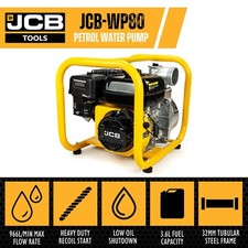JCB 80mm 3" inch Petrol Water Pump 7.5hp 244cc 4-Stroke JCB-WP80
