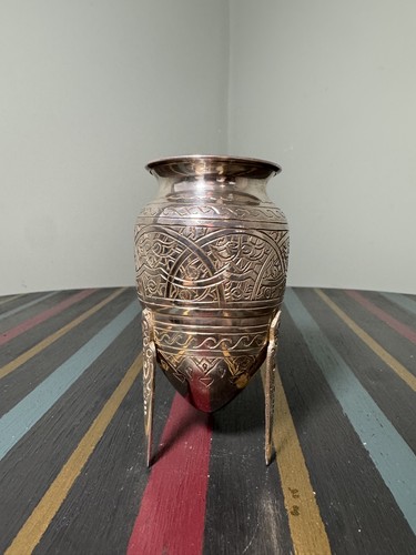 Egyptian solid silver urn - urn, vase