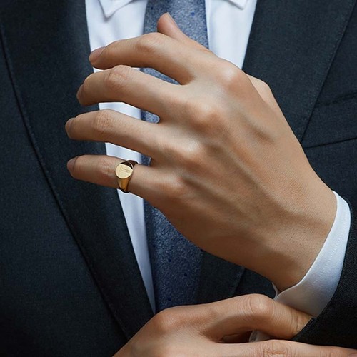 Men signet ring stainless - signet,