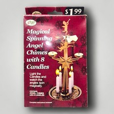 Vintage 1970s-80s Angel Chimes Candle Holder w/ 8 Candles Hong Kong New Open Box