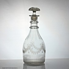 Georgian plain Prussian style three ring decanter