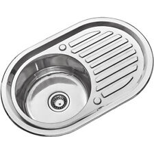 Stainless Steel Kitchen Sink Includes Complete Plumbing Kit Single Bowl Sink