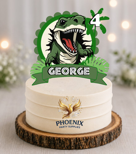 Personalised dinosaur cake - dinosaur,