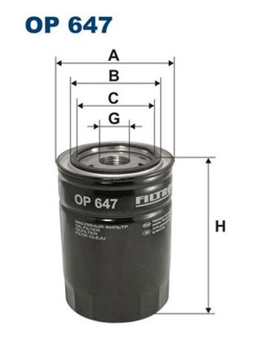 Fits filtron 647 oil - op, filter