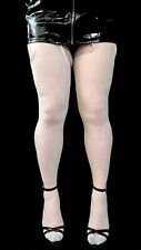 WHITE OPEN CROTCH SUSPENDER TIGHTS SHEER 10 D ONE SIZE LARGE MATTE SHEER TOE