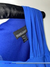 Frank Lyman Dress Uk 14 Royal Blue Gathered Waist Sleeveless Zip Back