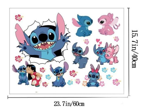 Stitch angel wall 40x60cm - stitch,