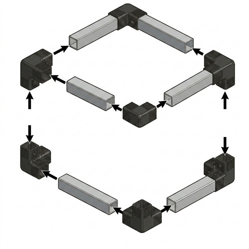 Aluminium square box - aluminium, tube