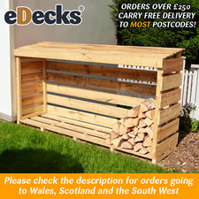 Pressure Treated Timber Log Store Storage Multiple Sizes Available