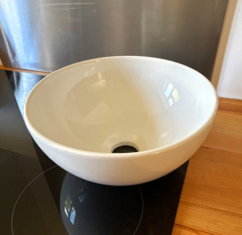 New white ceramic round basin - ceramic,