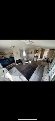 Static caravan sited - static, at