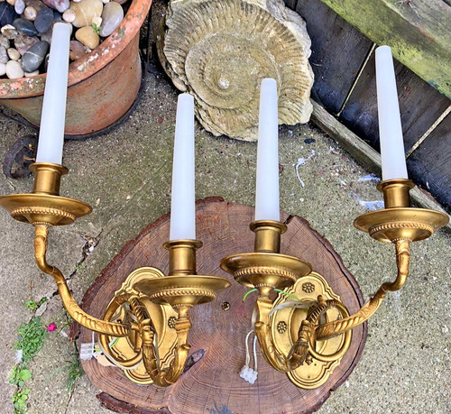 Gilt bronze wall - , sconces