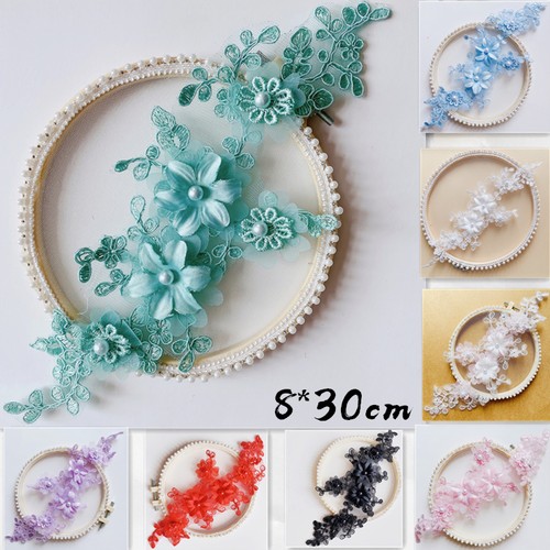 Beaded floral lace - lace, patches