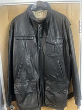 Barbour Men's Black Leather Jacket Size XL Very Good Condition 100% Leather
