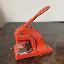 Embossing Press for Name & address. Collectable Vintage Heavy Cast Iron, Red