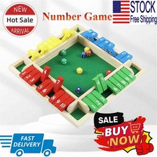 Shut the Box Dice Game Wooden Board Math Number Game Family for 1-4 Players