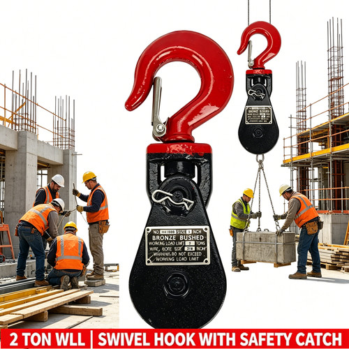 Ton snatch block swivel hook - 2,