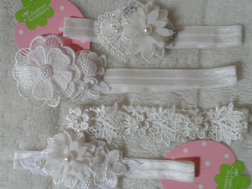Baby girl headband - headband, white