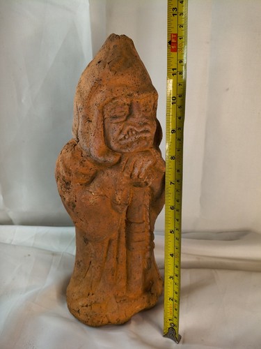 Vintage monk clay statue - ,