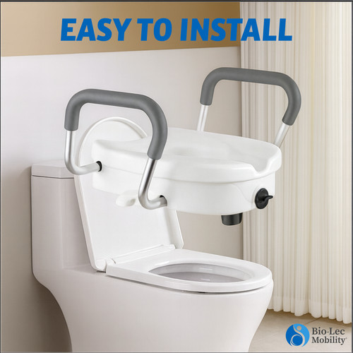 Raised toilet seat with - raised,