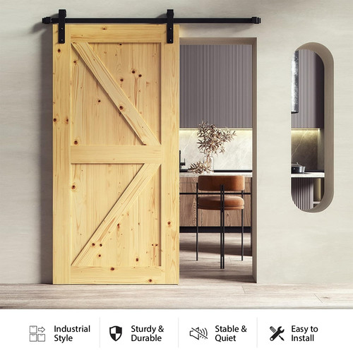 5ft wood barn door sliding - 5ft,